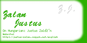 zalan justus business card